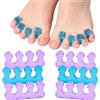 PEUTIER 8pz Separatori per Dita dei Piedi per Pedicure, Morbidi Distanziatori per Dita dei Piedi Comodi Separatori per Dita dei Piedi per Donne Uomini Dita Sovrapposte Smalto per Unghie (Blu, Viola)