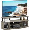 Furinno Jaya Grande Centro di intrattenimento può Contenere Fino a 55 in TV, Legno, Quercia Francese, 40.1 (D) x 119.9 (W) x 49.8 (H) cm