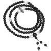 COAI Collana Mala 108 Grani, Bracciale Mala Multistrato 108 Perle in Pietre Naturali, Rosario Tibetano Vajra con Perline di Onice Opaco e Howlite, Rosario Collana Uomo Donna
