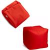 Avalon - Pouf Poggiapiedi CUBO Jive Senza Imbottitura, Puff Poggiapiedi Divano quadrato, Puffo in Tessuto Tecnico Resistente e Antistrappo, Comodo e Impermeabile, Made in Italy(45cm-Rosso)