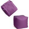 Avalon - Pouf Poggiapiedi CUBO Jive Senza Imbottitura, Puff Poggiapiedi Divano quadrato, Puffo in Tessuto Tecnico Resistente e Antistrappo, Comodo e Impermeabile, Made in Italy(45cm-Viola)