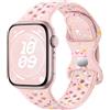 CeMiKa Sport Cinturino Compatibili con Cinturini Apple Watch 38mm 40mm 41mm 42mm per Donne Uomini Ecologici Riciclabili in Silicone Traspirante Cinturino per iWatch Series 10 9 8 7 6 5 4 3 SE, Rosa