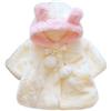 OKSakady Neonato Infantile Bambino Ragazza Pelliccia Ecologica Cappotto Giacca Mantellina Mantello Poncho 0-3 Anni (Bianco, 80cm)