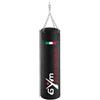 GYM POWER Sacco Boxe Pieno Nero Italian Style da 30 kg - Dimensioni 100x40 cm