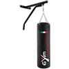 GYM POWER Promo Pack con Sacco Boxe Nero 100x40 cm Peso 30 kg e Supporto a Parete in Acciaio