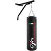 GYM POWER Promo Pack con Sacco Boxe Nero 120x40 cm Peso 40 kg e Supporto a Parete in Acciaio