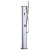Formidra - Doccia solare Jolly Go 20L - DS-JG141NX - Doccia solare esterna in alluminio con doccetta estraibile, miscelatore e risciacquo piedi - Compatto ed elegante - Inox - 24 x 26 x 120 cm
