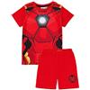 Marvel Iron Man Set Pigiama per Ragazzi | T-Shirt e Pantaloncini Iron Man per Bambini Pjs | Potente Design del Vestito Rosso | Merce Ufficiale Regalo Perfetto per Piccoli Supereroi