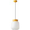 Ferroluce SOSPENSIONE VETRO BIANCO LATTE - CORCOVADO GIALLO + BIANCO LATTE C2742(GLT)