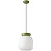 Ferroluce SOSPENSIONE VETRO BIANCO LATTE - CORCOVADO VERDE SALVIA + BIANCO LATTE C2742(VLT)