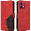 XINNI Cover Protettiva per Motorola Moto G84 Case, retrò Cellulare Custodia Libro Antiurto in Flip Pelle PU/TPU, Portafoglio Flip Magnetica, Rosso