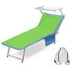 Tex family Telo Mare Lettino Teddy in Microfibra con Tasche Misura CM. 80 X 190 (Verde)