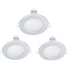 LEDLUX 3 Faretti Led da Incasso Per Cartongesso, Dimmerabile Con Triac Dimmer, 220V 5W 550 Lumen, Ø87mm X 37mm, Foro 70mm, Impermeabile IP65, Quick Connettore (Bianco Neutro 4000K, Silver)