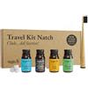 Travel Kit Natch con 4 Flaconi di Tavolette Dentifricio e Spazzolino Eco friendly