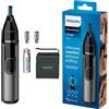 Philips Nose Trimmer Serie 3000 Rifinitore per Peli di Naso, Orecchie e Sopracciglia (modello NT3650/16)