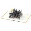 Hallmark Harry Potter Biglietto 3D e pop-up per ogni occasione Motivo serpente dorato, bacchetta, compleanno, festa del papà, Natale, figlia, figlio, nipote, pronipote, Wizarding World, dorato