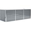 vidaXL Letto Rialzato Giardino in Acciaio Zincato 240x80x77 cm Grigio Fioriera