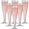 Occzin Bicchieri da champagne in plastica, 20 pezzi, trasparenti, in plastica, usa e getta, per eventi, matrimoni e feste (rosa argento)