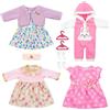Aolso Vestiti per Bambole per New Born Baby Doll, Abito per Bambolotti 35-45CM, Vestito Stampa con Cappello, Regali per Ragazze, Bambini, Confezione da 4 Serie Giardino (Bambola non Inclusa)