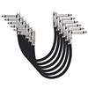 Amazon Basics Ausiliario Cavo Patch per Chitarra per Pedali, Microfoni, Console di Missaggio, Amplificatori, Connettore Angolare da 6,35 mm, Anti Interferenze, Confezione da 6, 15 cm, Nero