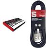 AKAI Professional MPK Mini MK3 - Tastiera MIDI Controller USB a 25 Note con 8 Drum Pad & Stagg Cavo da microfono a mixer SMC6 da 6 metri XLR (m) -XLR (f), nero