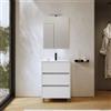 DEGHI Mobile bagno a terra 60 cm bianco opaco con lavabo e specchio - Calipso