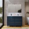 DEGHI Mobile bagno a terra 120 cm blu esotico opaco con doppio lavabo e specchio - Calipso