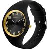 findtime Orologio da donna impermeabile con quadrante grande e cinturino in morbido silicone, orologio da infermiera, orologio analogico alla moda di seconda mano, bianco, nero, rosa, verde, blu,