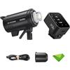 Godox DP400III Flash stroboscopico da 400 W + trigger X3-O per Olympus Panasonic, GN87 0,1-1 S Tempo di riciclo, Durata flash 1/2000-1/800 s, Sistema 2,4 G X CCT 5600 ± 200 K Bowens Mount Monoluce