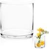 TSKDKIT Cilindro Vaso di Fiori in Vetro Trasparente, Vaso di Fiori in Vetro 15 cm x 15 cm di Altezza, Moderni da Interno Design per Decorazioni Casa per Rose Pampa Erba Matrimonio Decorazione