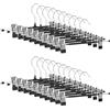 Huifoo 20 Pezzi Grucce Pantaloni, Grucce Antiscivolo con Salvaspazio, Grucce con Pinze Appendiabiti 30cm, Grucce per Pantaloni in Metallo Cromato con Clip Antiscivolo Regolabili 'Clothes Hangers