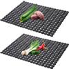 Luckwaii 2 PCS Tappetini per Lavello Da Cucina in PVC Copri Lavandino Cucina Tappetini Lavello Cucina Nero Tappetino Lavandino Antigraffio Tappetino Protettivo Per Lavello Da Cucina (40 x 30cm)