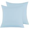 Poligino Federe Cuscini Letto Matrimoniale 80x80cm,Coppia Federe in Microfibra Chiusura a Busta - Celeste