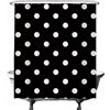 Ulticool - Tenda da Doccia - Polkadot Punti a Pois - 180 x 200 cm - Tenda da Bagno - Lavabile - Antimuffa - con 12 Anelli Bianco - Nero