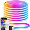 CCILAND Striscia LED neon RGB da 15 m, flessibile, multicolore, controllo con app/telecomando, nastro LED neon RGB IP67, per decorazione interna ed esterna