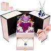 CSYY Rose Stabilizzate, Regali di Rose Eterne per Le Donne Collana con Cuore di Rose Rose Conservate Fatte a Mano Confezione Regalo di Gioielli Regalo per Mamma Sorella Moglie a Natale San Valentino
