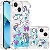 Generic Cover per iPhone 15 Plus, Glitter Bling Clear Liquido Custodia TPU Silicone Morbido Brillantini Quicksand Antiurto Protettivo Case Cover per iPhone 15 Plus, Cavallo arcobaleno