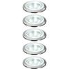 Paulmann TIP 3291 TIP - Mini faretto rotondo da incasso con 5 faretti da incasso da 0,5 W, in ferro spazzolato, 6500 K