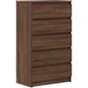 vidaXL Cassettiera Rovere Marrone 60x36x103 cm in Legno Multistrato