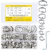 Xiaomoyu Morsetto regolabile per tubo clip, morsetti in acciaio inox, morsetti per tubo per auto, piscina, 71 pezzi/8-38 mm