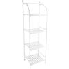 Avilia Scaffale a 4 Ripiani per Bagno e Camera - Scaffale con 4 Mensole per Salotto ed Ingresso, in Metallo, 33x27x116cm, Bianco