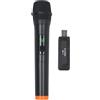 micfuns K1 - Set di microfoni professionali USB wireless 2 portatili VHF 230-250 MHz, sistema microfono a distanza 100 m, per karaoke, feste, lingua (2)