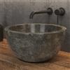 KAMALU Lavabo bagno da appoggio in marmo grigio 40cm | Litos-LG40
