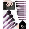 EIGSHOW Set di pennelli per trucco, 15 pennelli essenziali per trucco vegano, set di trucco di qualità artigianale include 7 set di (Viola)
