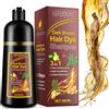 CCKULOOB Shampoo Tintura per Capelli Marrone Scuro 3 in 1, Istantanea e di Lunga Durata, Colore Naturale in Pochi Minuti, 500ML