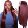 Creuost Parrucca Capelli umani delle donne Capelli lisci 4x1 Lace Front Human Hair Wigs #33 Brown Colored Glueless Brazilian Virgin Hair Straight Human Hair 30 Pollice