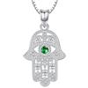 Aniu Collana Mano di Fatima per Donna Ciondolo Mano di Hamsa Argento 925 Collana con Ciondolo Mano di Fatima e Occhio verde Collane Gioielli Mano di Fatima per Donne Mamma
