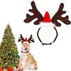 HELOVGE Fascia Natalizia per Animali Domestici Fascia Natalizia per Cani Renna Cerchietto Cerchietto Accessori Pelo per Cani Gatto Corna da Renna Costumi Regolabile Alce Copricapo Corna di Renne