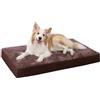 KSIIA Cuscino Cane Media, Cuccia Cane Interno, Sfoderabile e Lavabile, Letto per Cani Ortopedico, Divano per Cani, Base Antiscivolo, Marrone 90x55x7cm