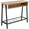 TecTake® Tavolo Console, Struttura in Acciaio, Piano in Legno, Ripiano in Reticolato, Piedi Regolabili, Mobile Ingresso, Stile Industriale, Design Moderno - Industriale Legno Chiaro, Rovere Sonoma